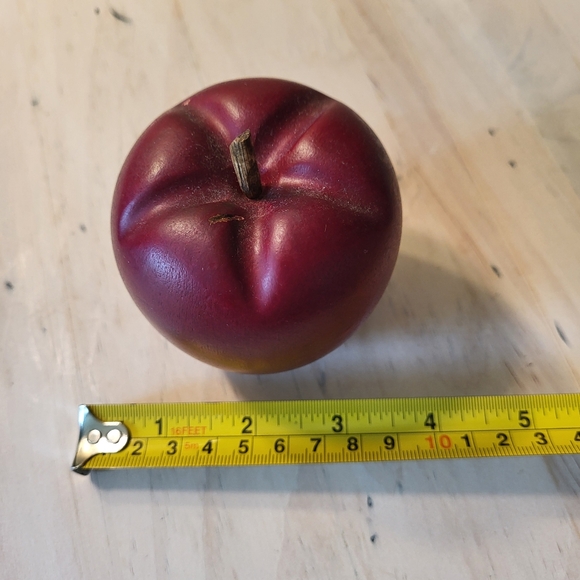 Lot of 8 Vintage Red Wooden Apples Stems Carved Rustic Farmhouse Decor Kitchen - Picture 9 of 9